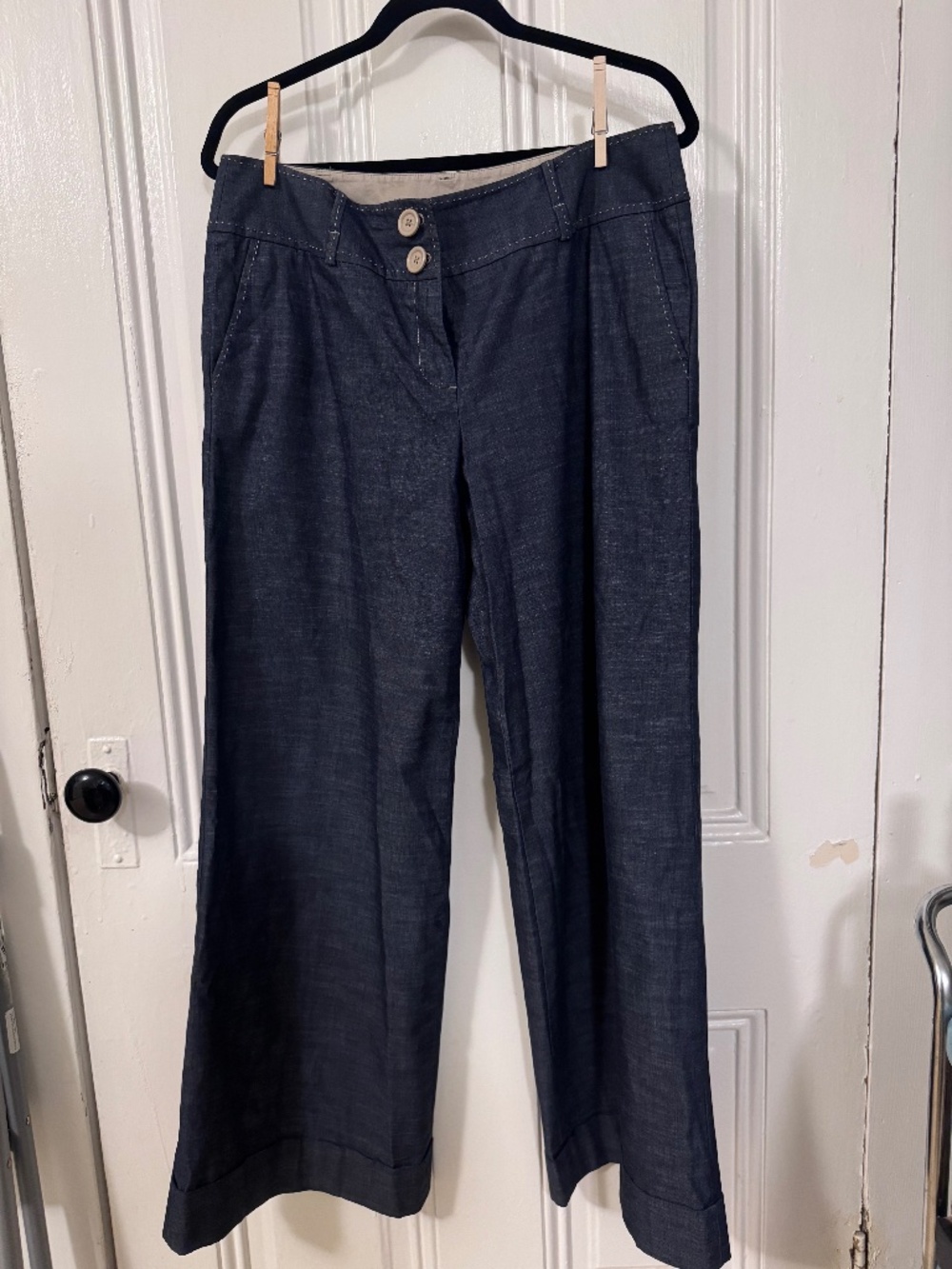 Ann Taylor Loft wide leg trousers - denim blue size 12